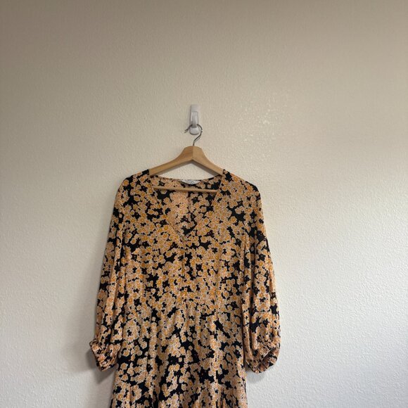 ☀️ & Other Stories Floral Modal Blend Mini Dress Orange Yellow Stockholm Atelier - Picture 8 of 10